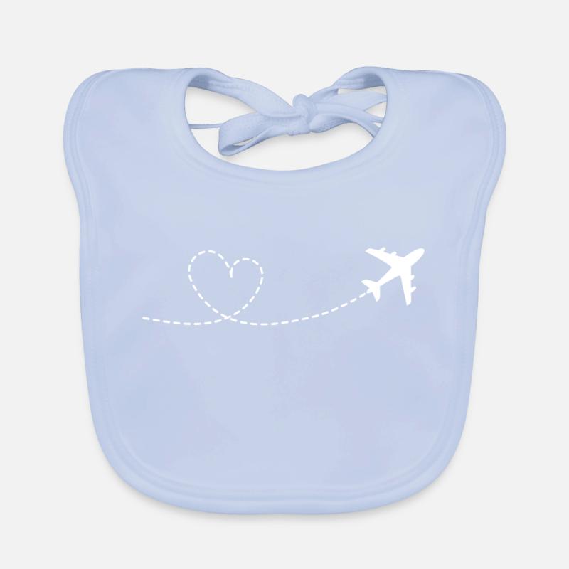 Flugzeug mit Herz Schleife Baby Bio-Lätzchen