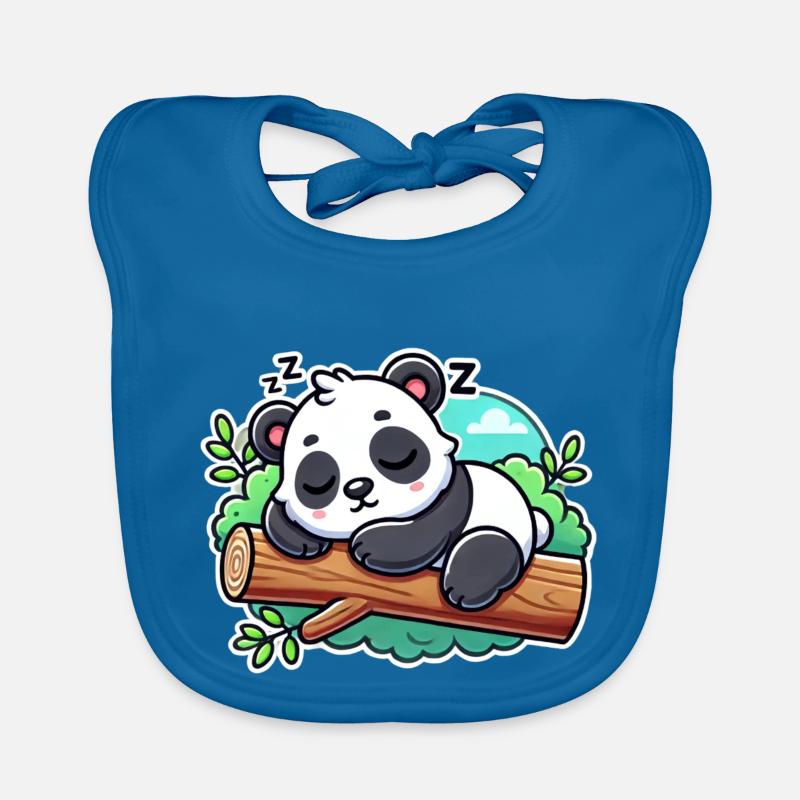 Schlafender Panda auf einem Ast Baby Bio-Lätzchen