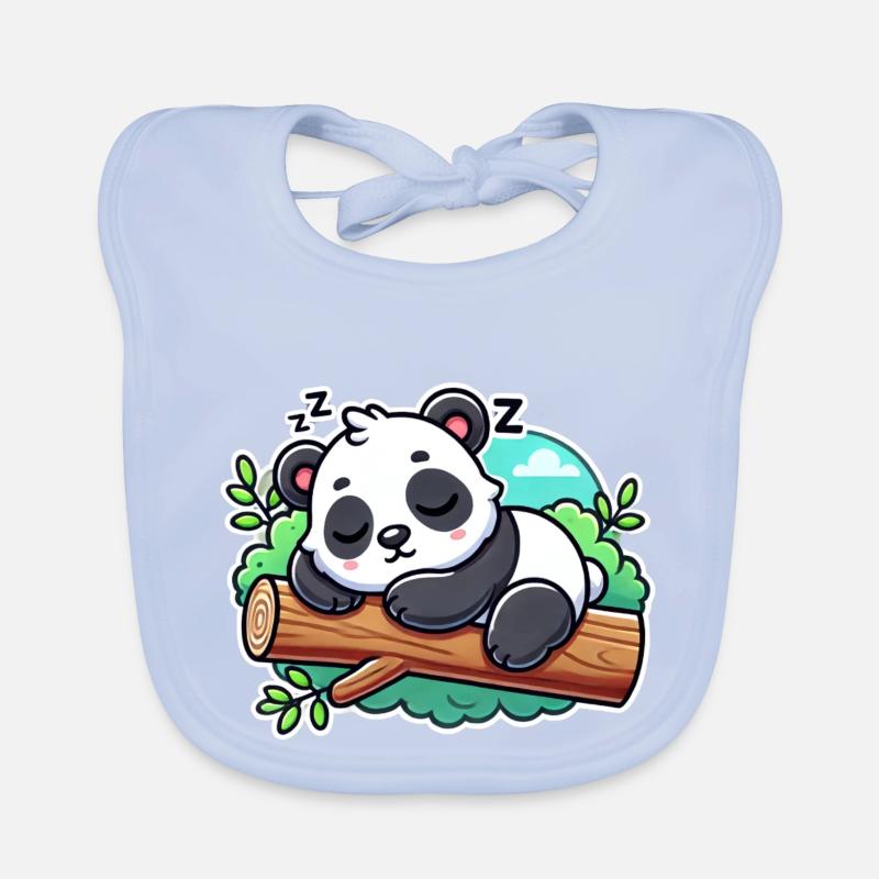Panda endormi sur une branche Bavoir bio Bébé