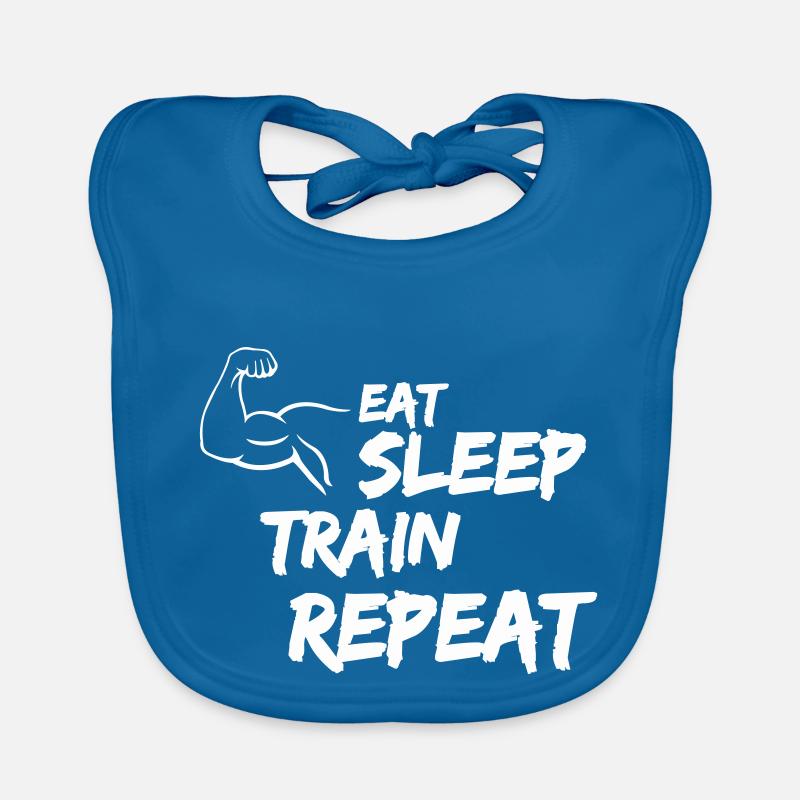 eat sleep train repeat Baby Bio-Lätzchen