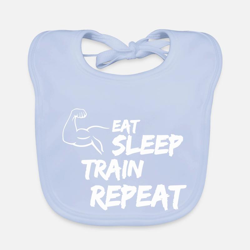 eat sleep train repeat Baby Bio-Lätzchen
