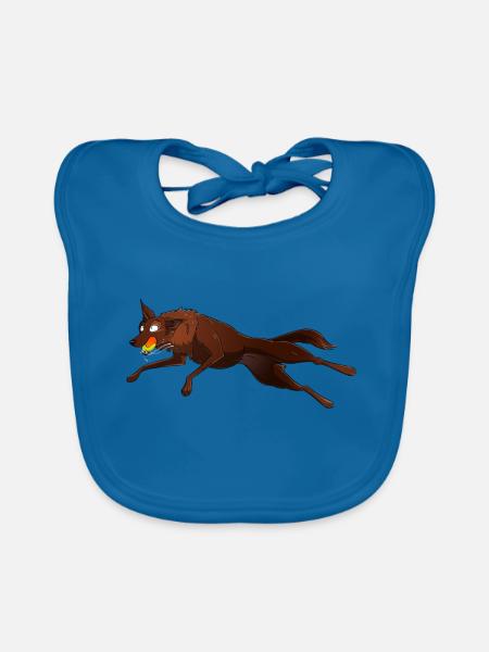 Kelpie Flyball - Baby Bio-Lätzchen - Pfauenblau