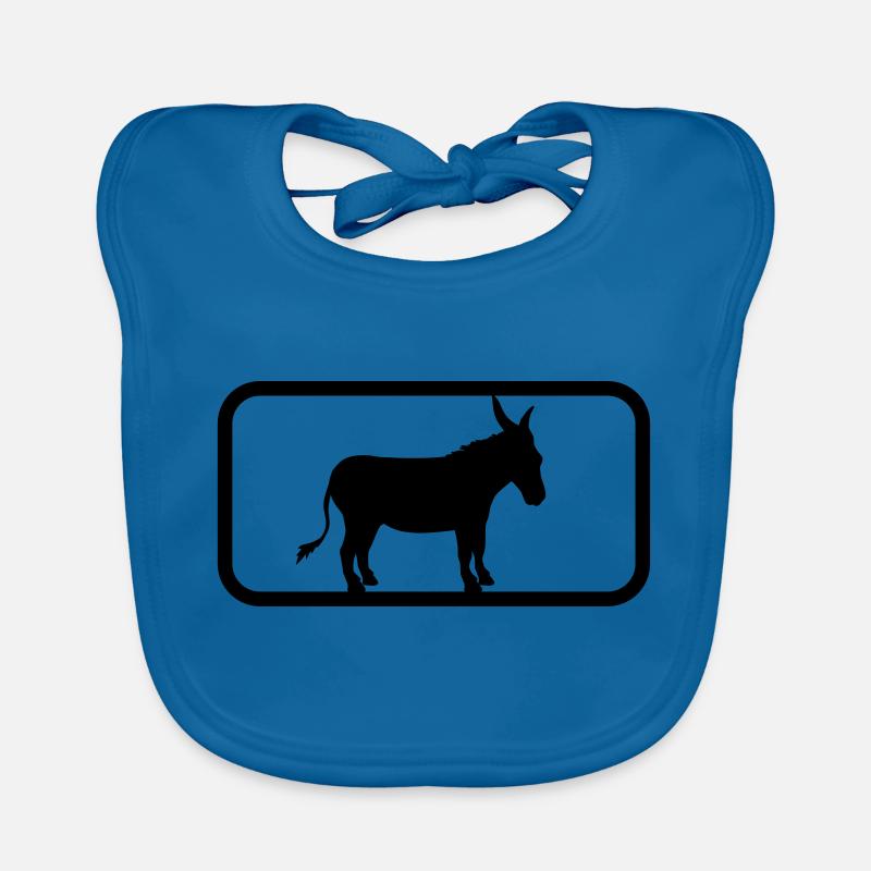 button sport logo cool donkey horse pony small pack Organic Baby Bibs