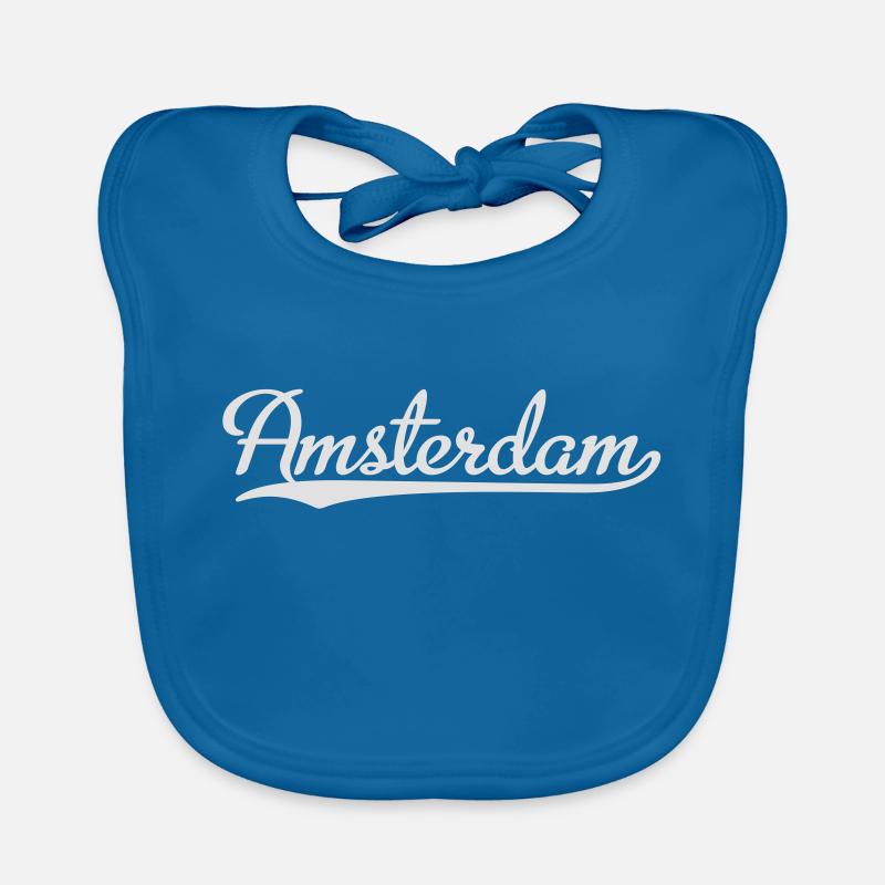 Amsterdam - Bavoir bio Bébé - bleu paon