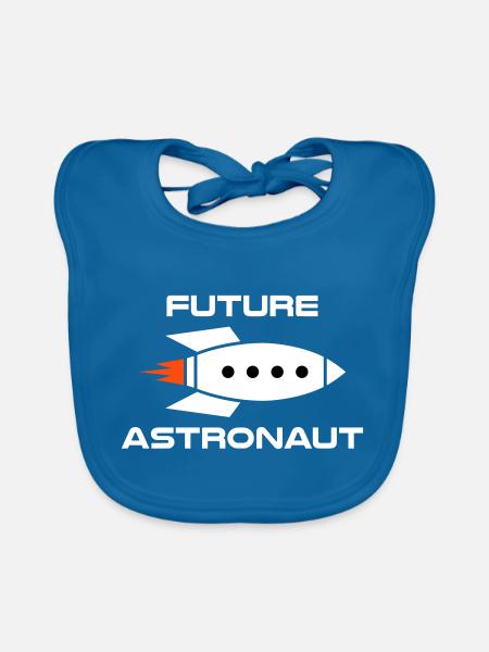 Future astronaut (Raumschiff) - Baby Bio-Lätzchen - Pfauenblau - Vorne