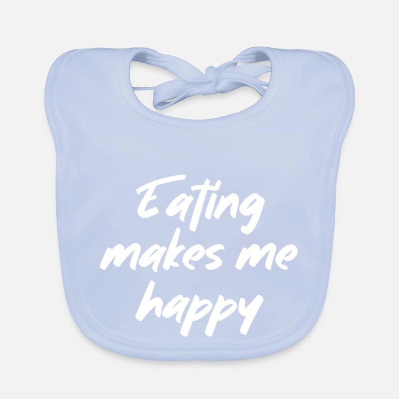 Eating makes me happy Organic Baby Bibs