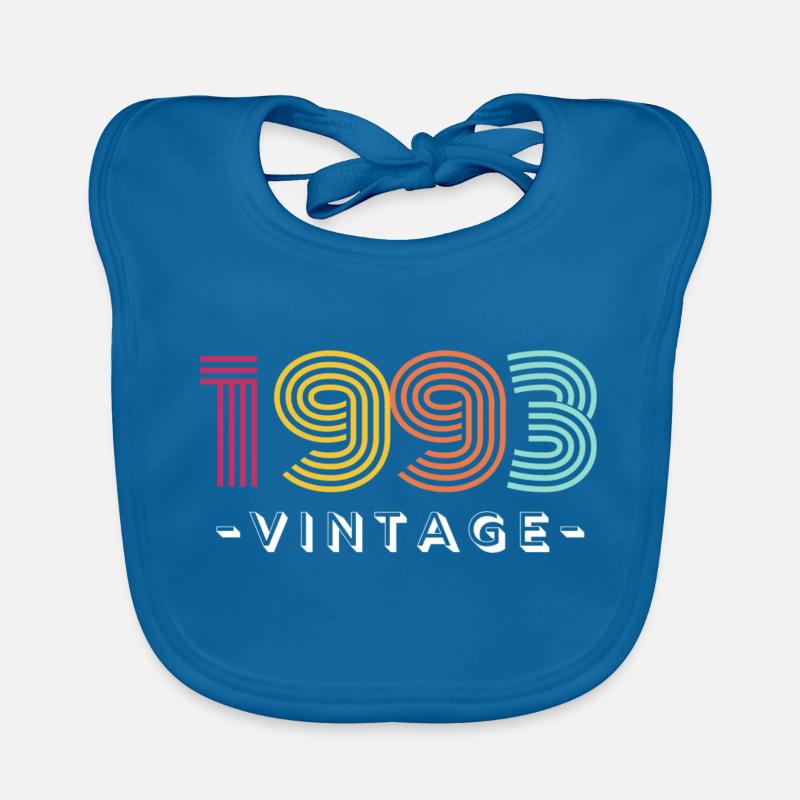 Né en 1993 - Bavoir bio Bébé - bleu paon