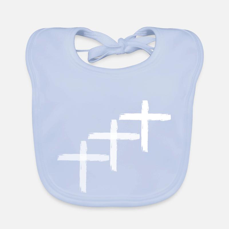 Croix 3 blanc Bavoir bio Bébé