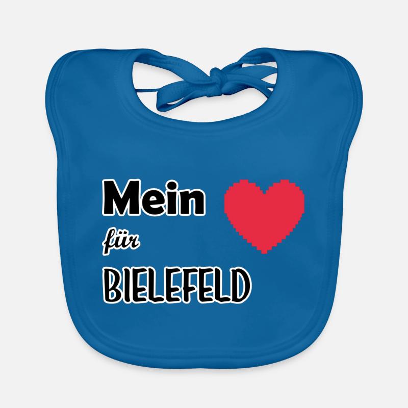 Mon cœur pour Bielefeld - Bavoir bio Bébé - bleu paon