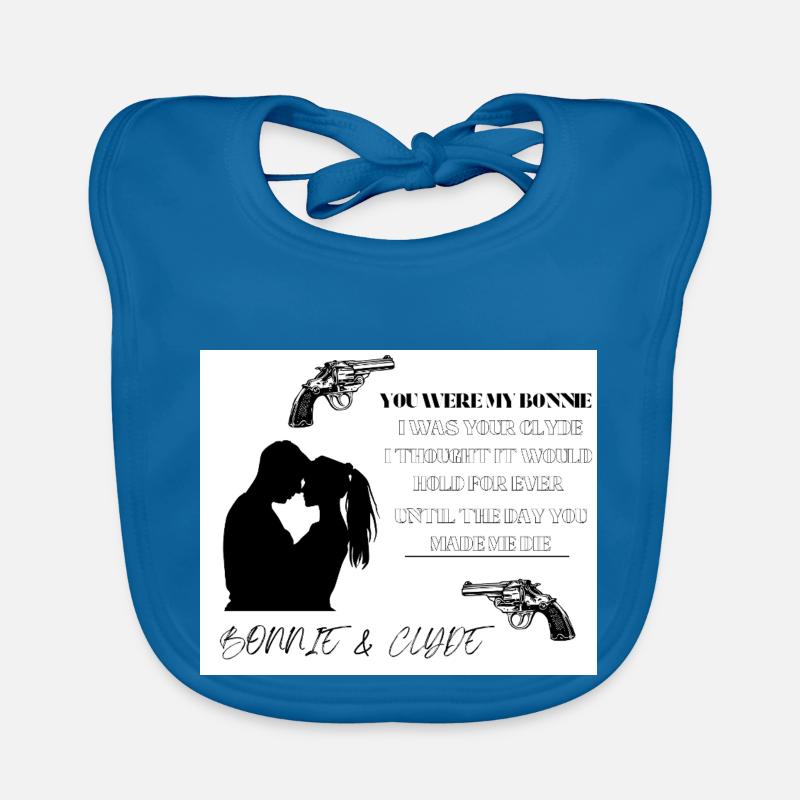 Bonnie&Clyde - Bavoir bio Bébé - bleu paon