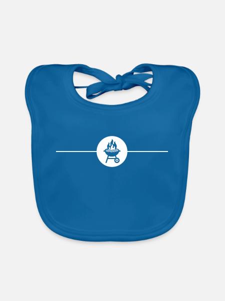 Grill Symbol Grilling - Organic Baby Bibs - peacock-blue - Front