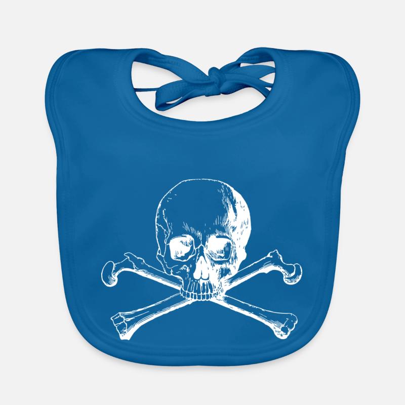Totenkopf mit Knochenkreuz Baby Bio-Lätzchen