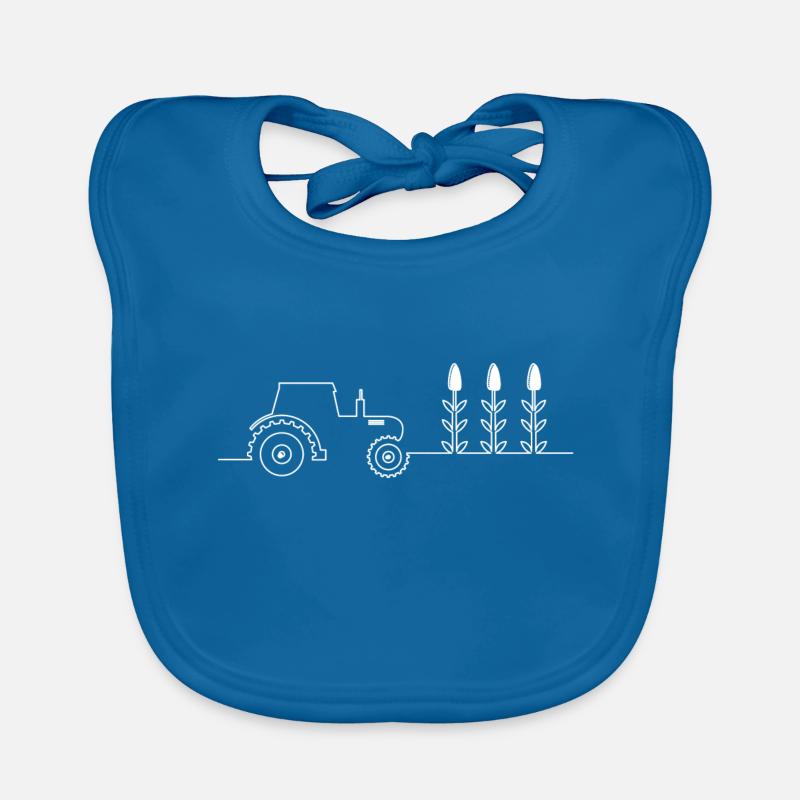 agriculture - Bavoir bio Bébé - bleu paon