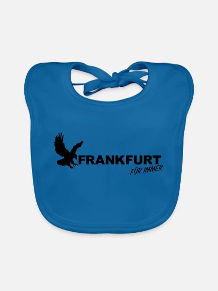 Frankfurt für immer - Adler - Baby Bio-Lätzchen - Pfauenblau - Vorne