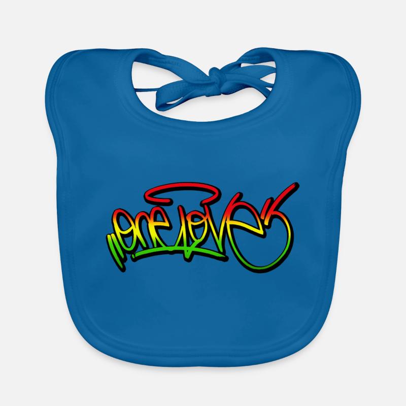 one love graffiti reggae rasta gift mask Organic Baby Bibs