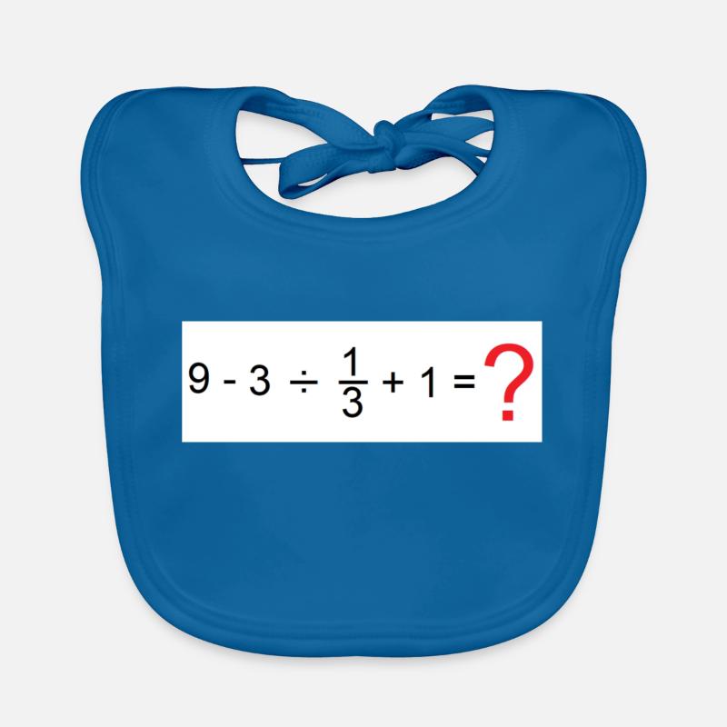 mathématiques - Bavoir bio Bébé - bleu paon