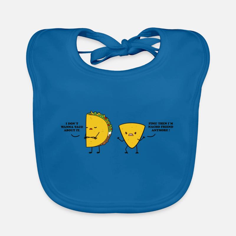 jeu de mots taco - Bavoir bio Bébé - bleu paon