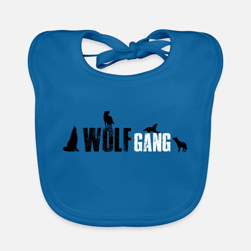 Wolfgang- Wolf Gang 3 Name oder Tiergruppe? Baby Bio-Lätzchen