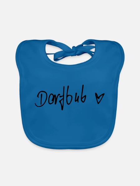 Dorfbub - Baby Bio-Lätzchen - Pfauenblau - Vorne