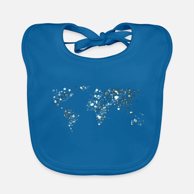 World map Organic Baby Bibs