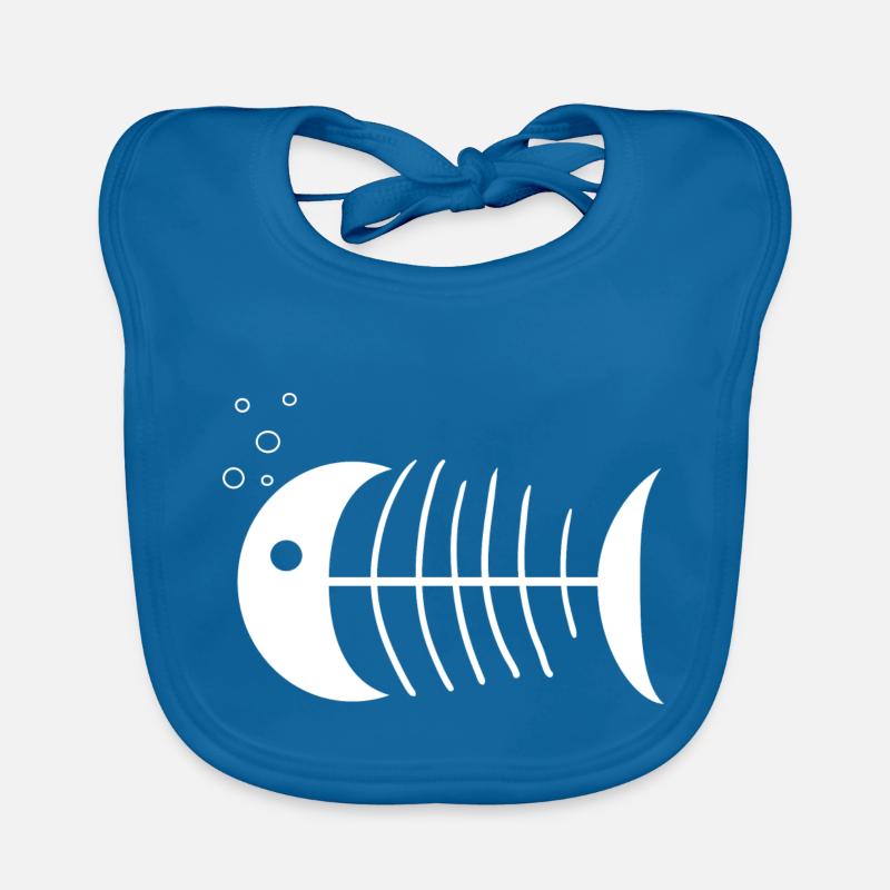 Poisson - Bavoir bio Bébé - bleu paon