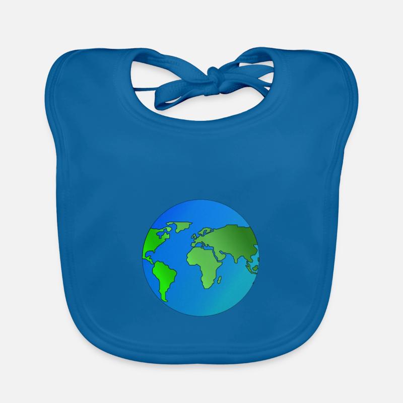 Globe terrestre globe avec les océans et les continents Bavoir bio Bébé