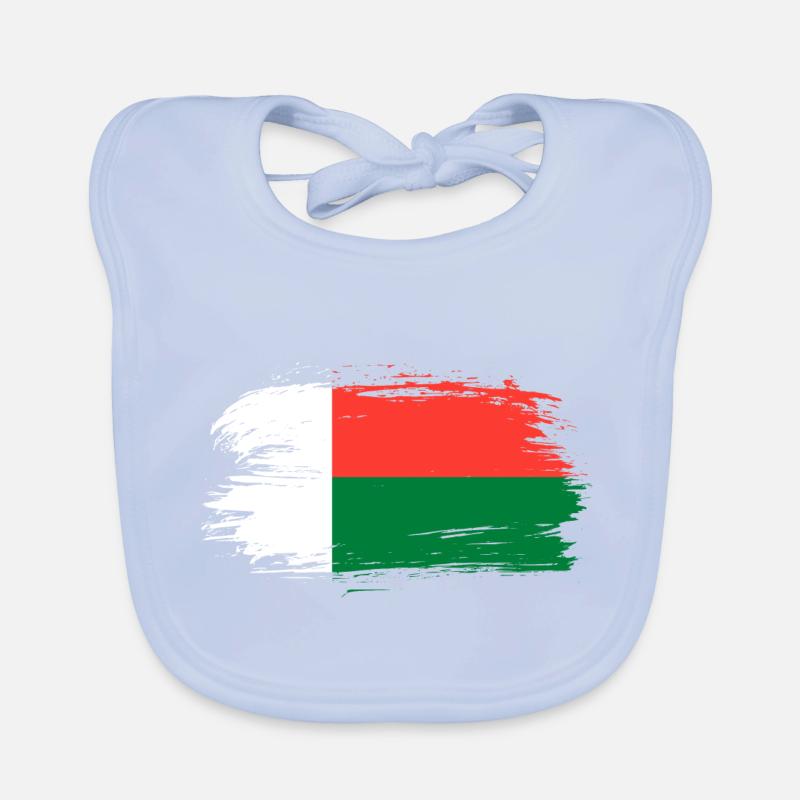 Madagascar flag banner Organic Baby Bibs