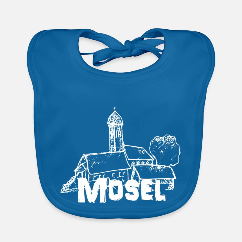 Mein Mosel Logo weiß Baby Bio-Lätzchen