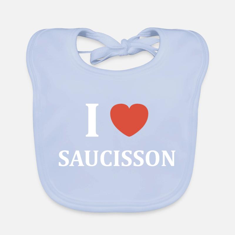 i love Saucisson Bavoir bio Bébé