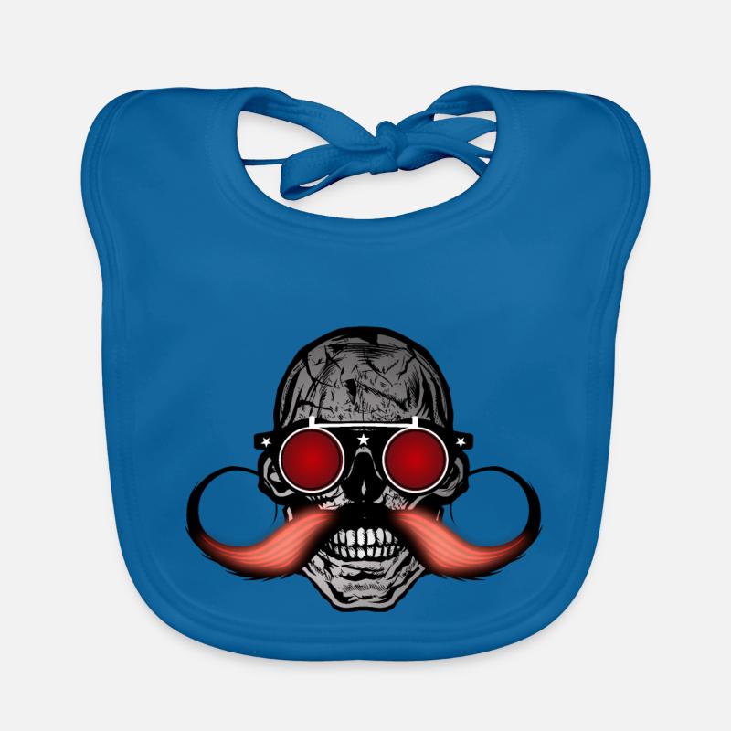 Todeskopf Hipster Schädel Schnurrbart Schnurrbart Baby Bio-Lätzchen