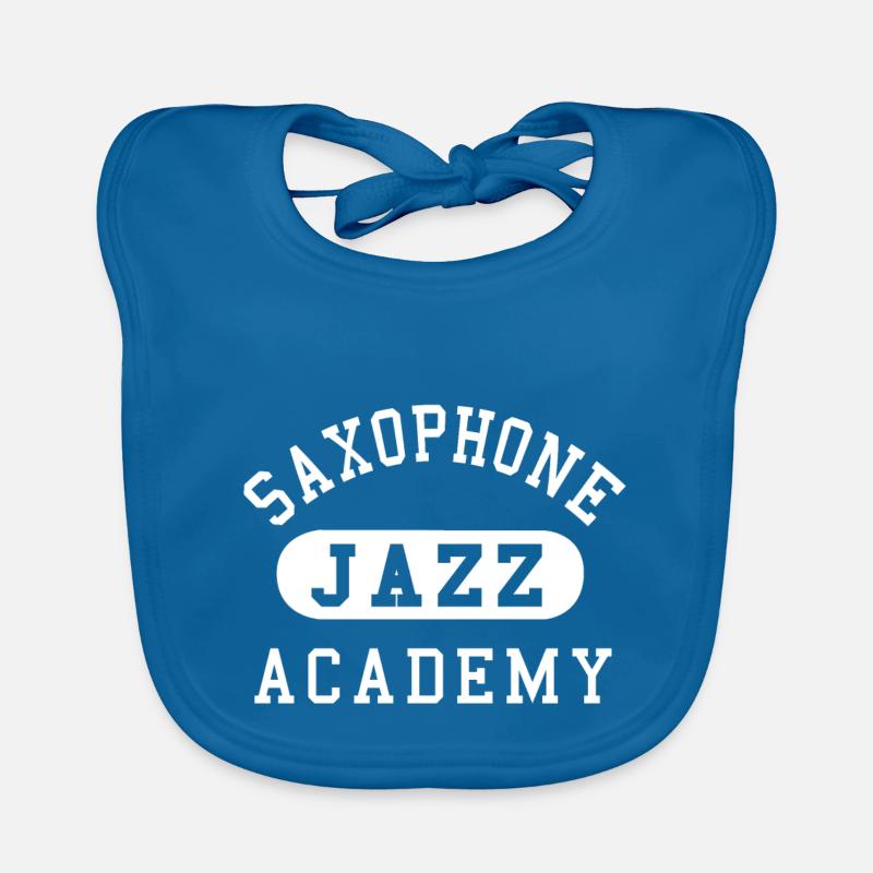 Saxophone Jazz Academy - Bavoir bio Bébé - bleu paon