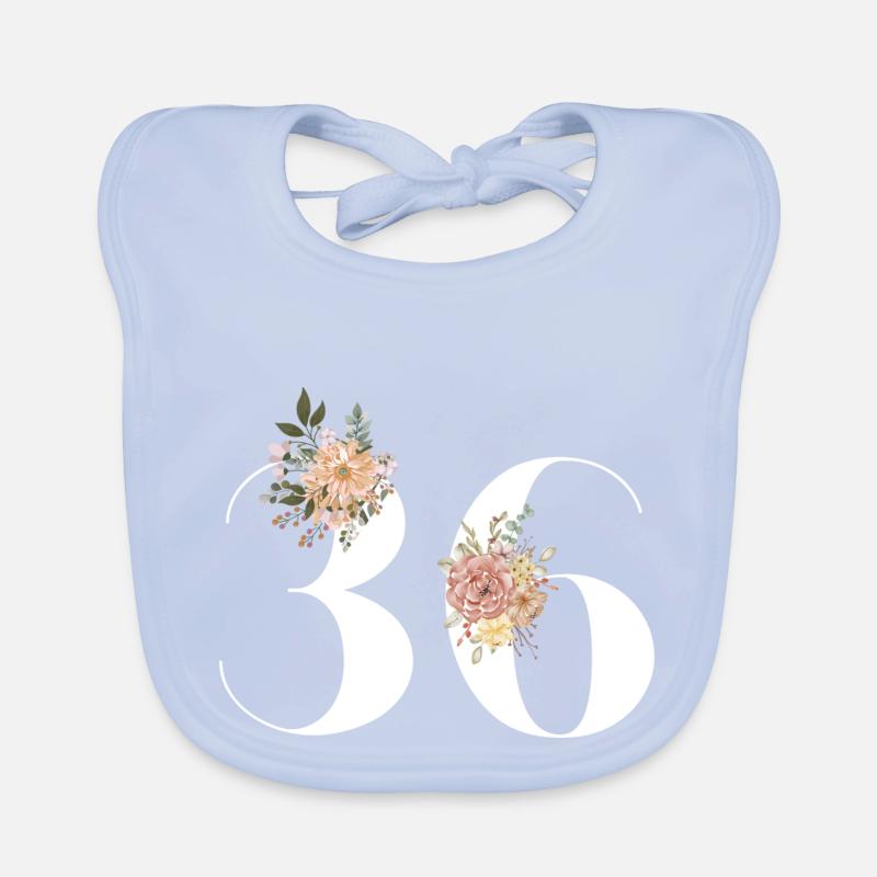 36e anniversaire fleuris (Cadeau de 36 ans) Bavoir bio Bébé