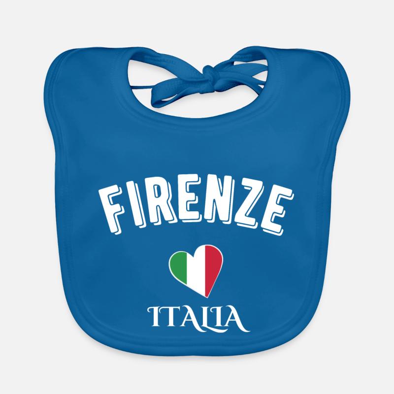 firenze italia - Bavoir bio Bébé - bleu paon