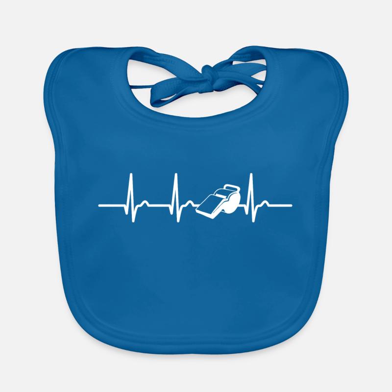 ECG curve - heart curve - referee - whistle Organic Baby Bibs