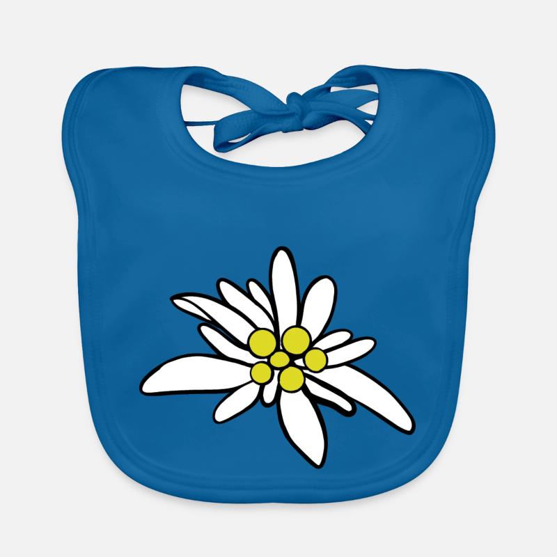 Edelweiß 1 - Baby Bio-Lätzchen - Pfauenblau