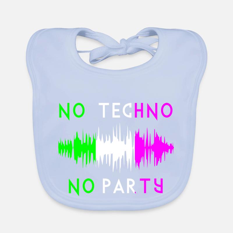 Pas de techno pas de citation de musique de fête Bavoir bio Bébé