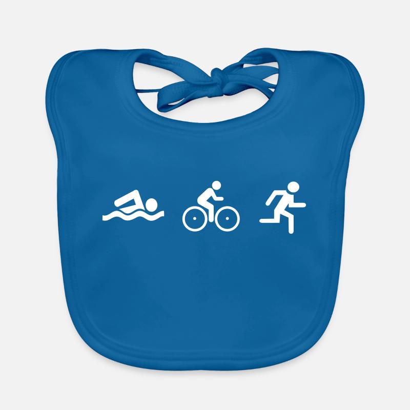 Triathlon - Bavoir bio Bébé - bleu paon