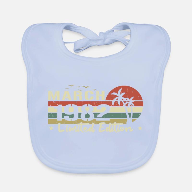 millésime de mars 42e anniversaire né 1982 vibe Bavoir bio Bébé