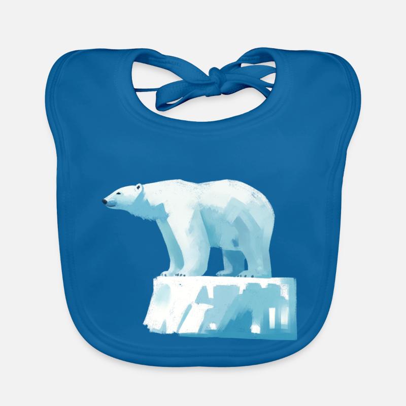 Eisbär auf Eisscholle Baby Bio-Lätzchen