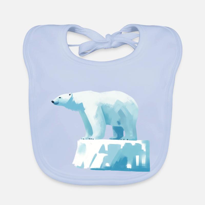 Eisbär auf Eisscholle Baby Bio-Lätzchen