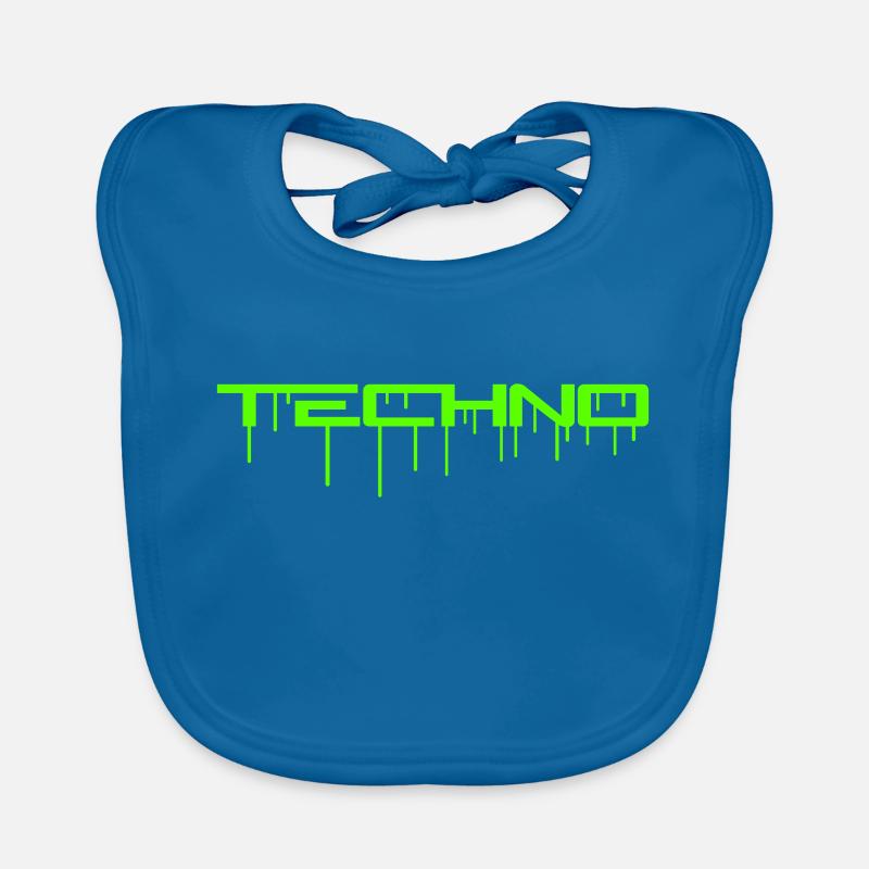 Techno Green Graffiti Spray Drop Musique Dicton Bavoir bio Bébé