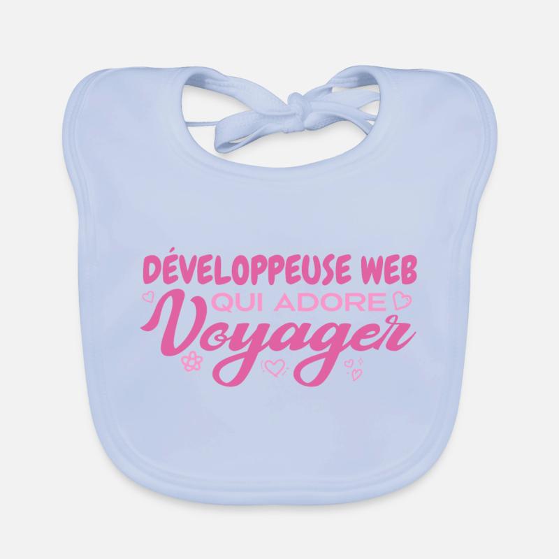 Développeuse web globe-trotteuse passionnée voyage Bavoir bio Bébé