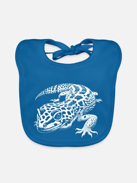 Leopardgecko - Baby Bio-Lätzchen - Pfauenblau