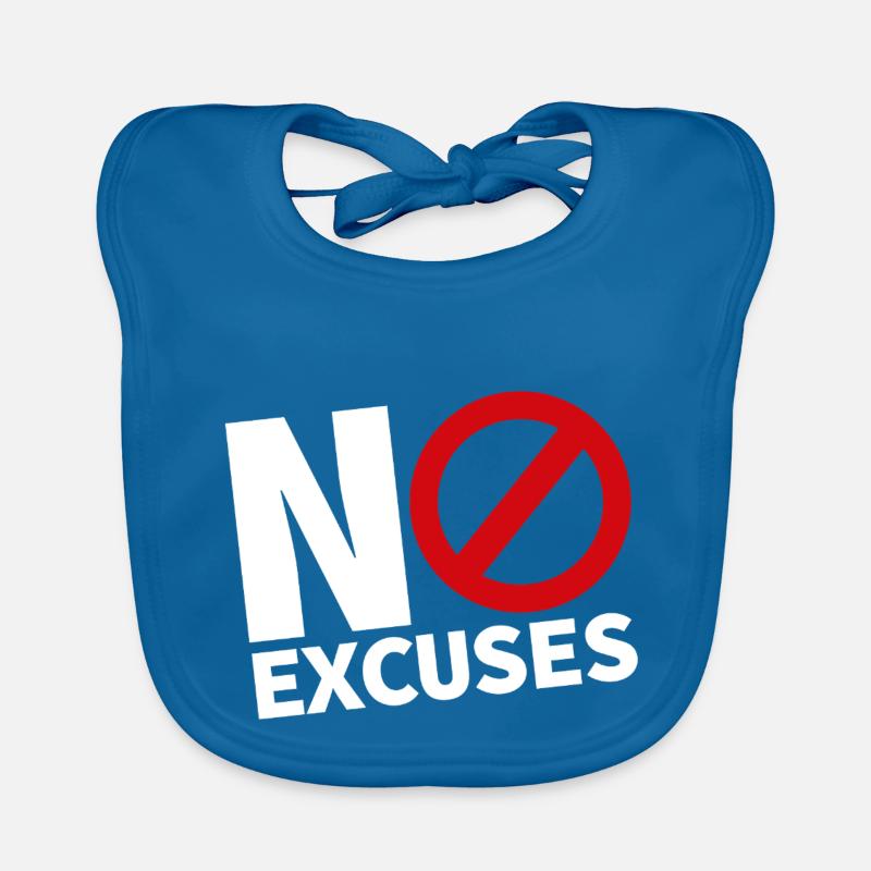 NO EXCUSES white Organic Baby Bibs