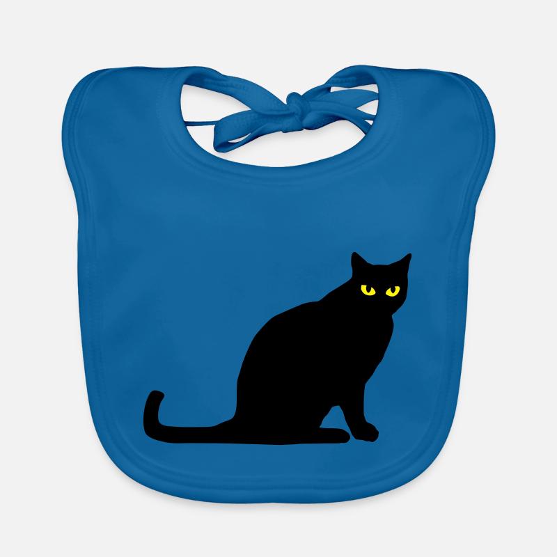 katze_c_2c - Bavoir bio Bébé - bleu paon