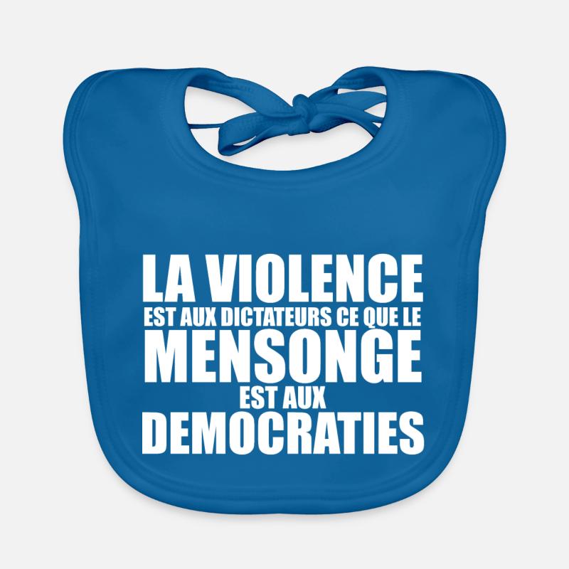 mensonge democratrique - Bavoir bio Bébé - bleu paon