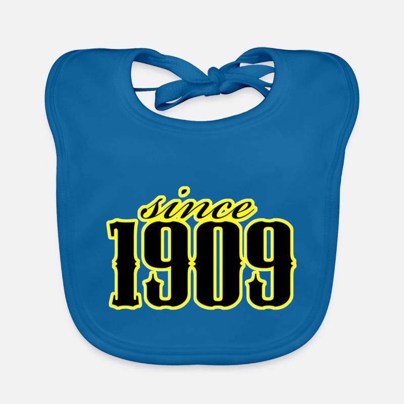 since 1909 (black) - Baby Bio-Lätzchen - Pfauenblau