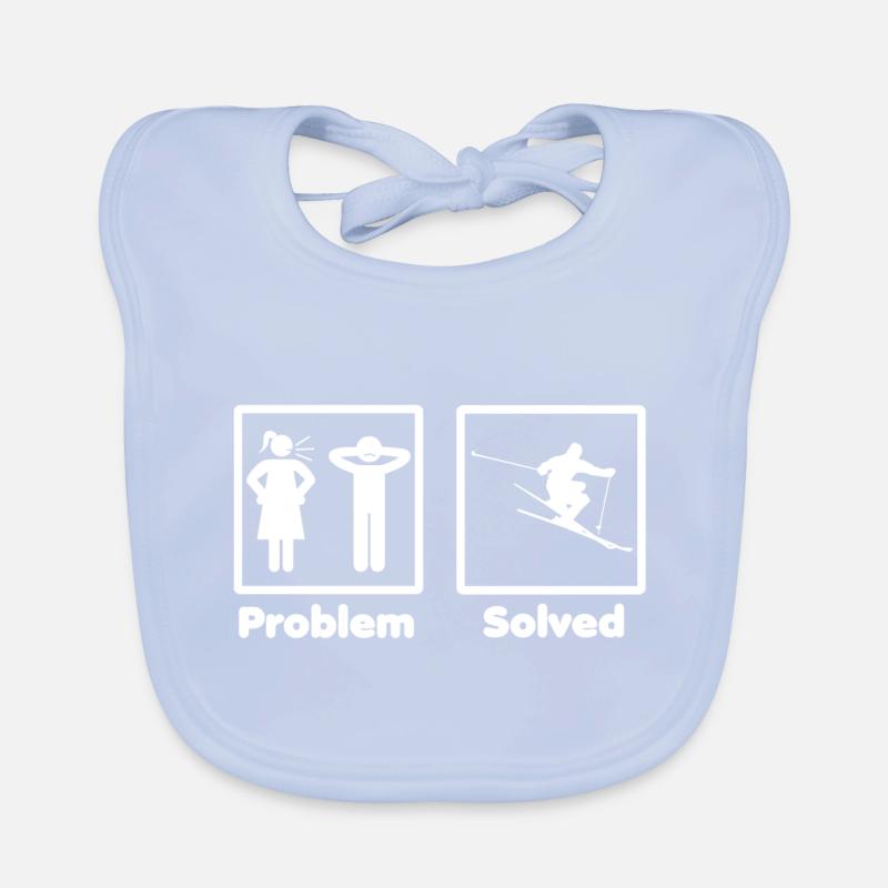 problem solved skiing ski Organic Baby Bibs