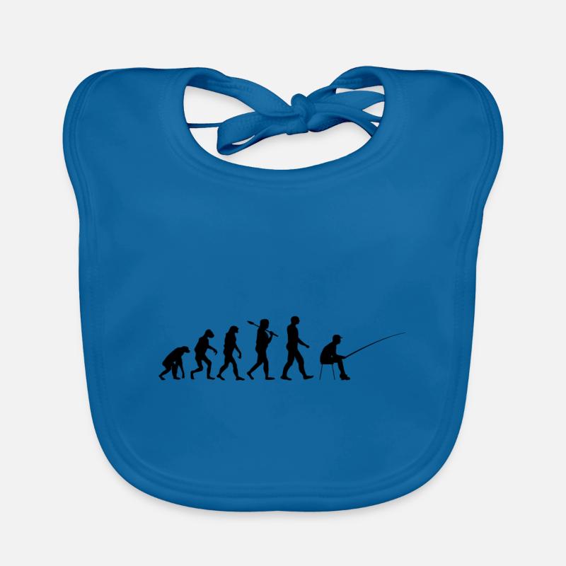 Angler Evolution angeln Geschenk - Baby Bio-Lätzchen - Pfauenblau