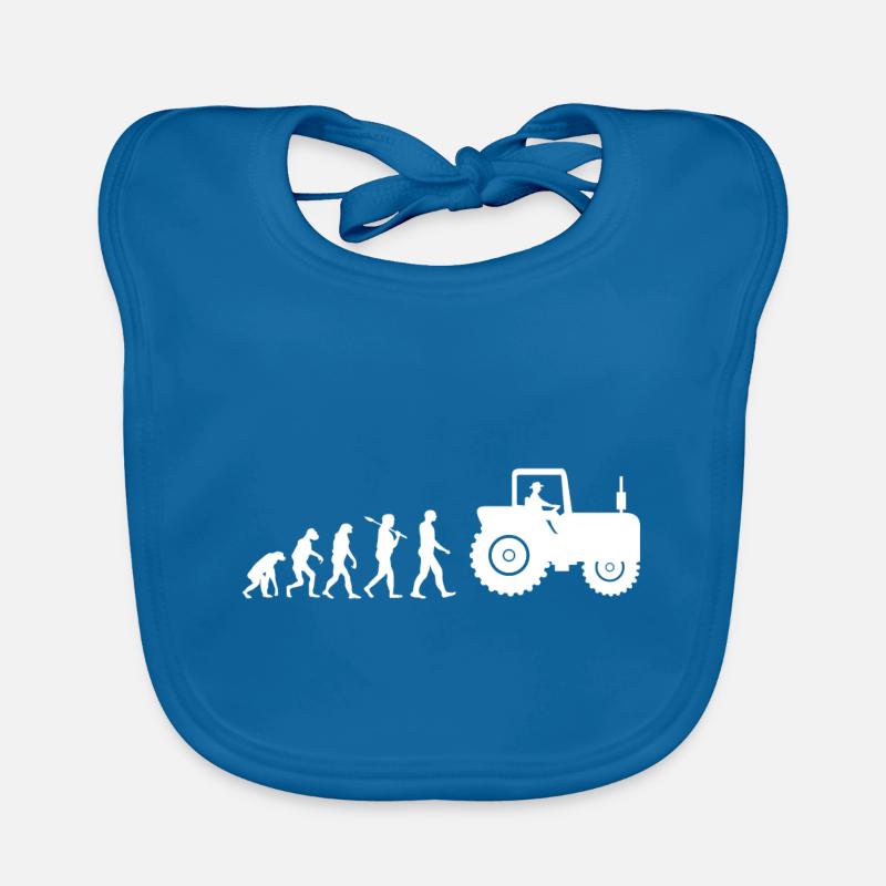 Traktor Landwirtschaft Evolution Geschenk - Baby Bio-Lätzchen - Pfauenblau